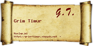Grim Timur névjegykártya